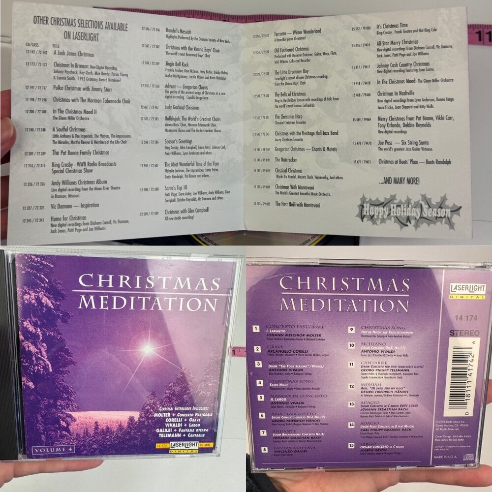 Vtg 1995 Christmas Meditation Volume 4 and‎ 5 Holiday Music CD Made in USA - Picture 7 of 11